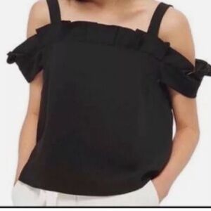 TOPSHOP cold shoulder black top from ASOS new US8